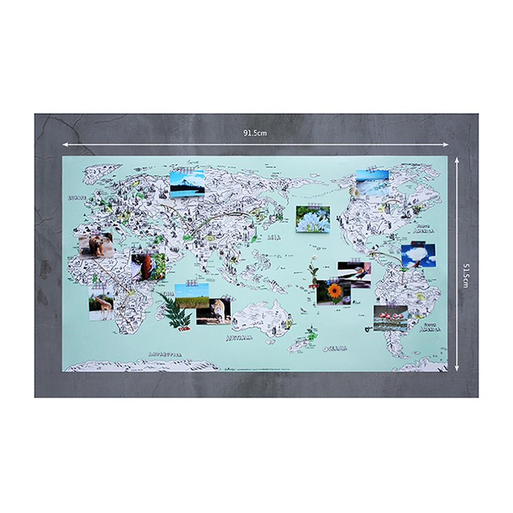 Dream Sky D-MAP Decorative Coloring Painting DIY Paper World Map - Ocean BLUE