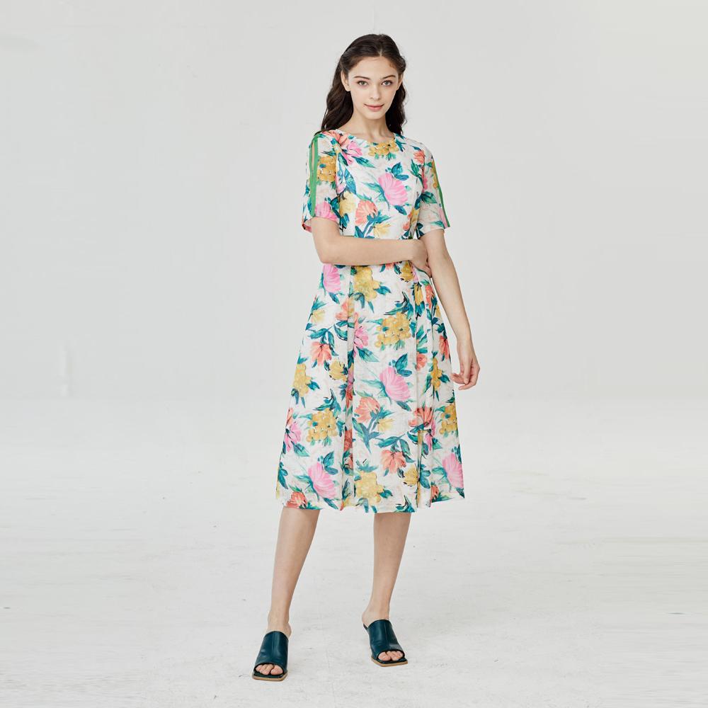 Watercolor Floral Pastel Dress