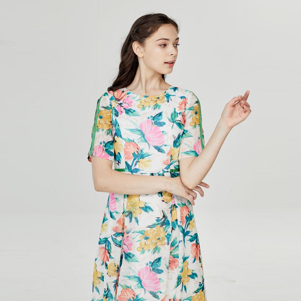 Watercolor Floral Pastel Dress