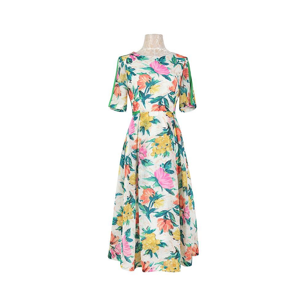 Watercolor Floral Pastel Dress