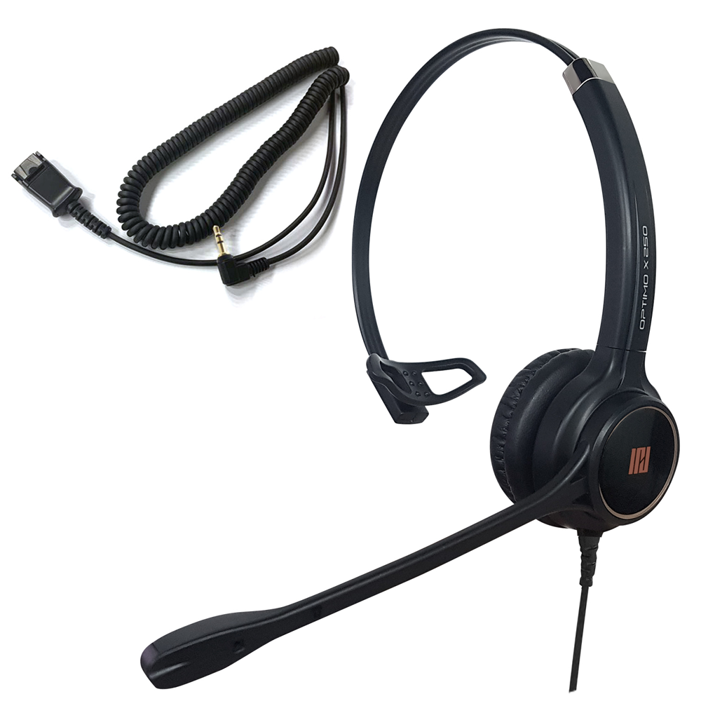 IPD IPH-250 Single Ear Noise canceling Headset with 2.5mm jack for Cisco SPA, Polycom, Grandstream,