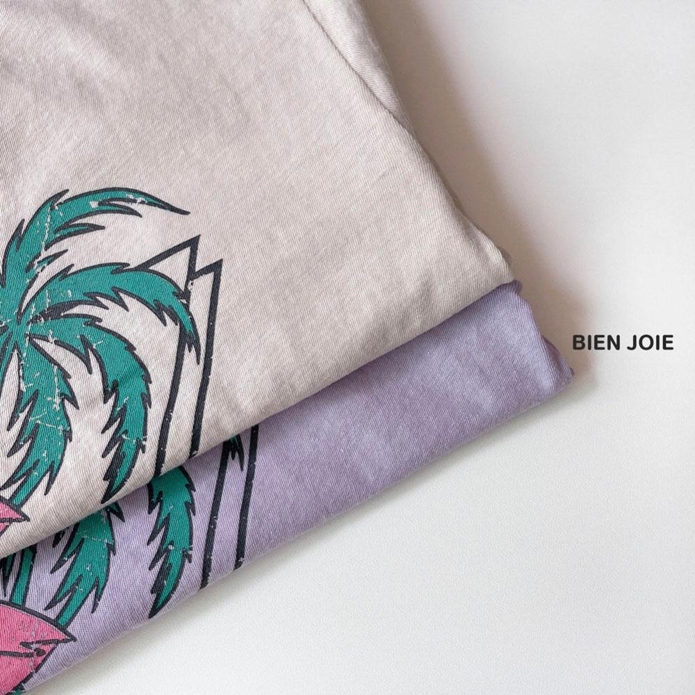 Flamingo, palm print short-sleeved T-shirt, Children's clothes, cotton